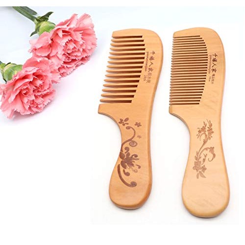 Handmade Wooden Hair Comb for Curly Wide Toothed Wooden Comb, ant...