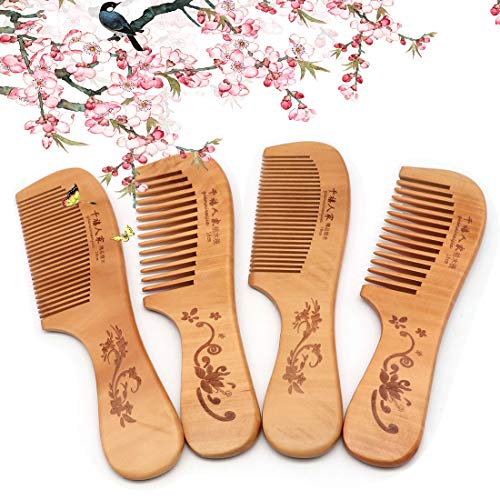 Handmade Wooden Hair Comb for Curly Wide Toothed Wooden Comb, ant...