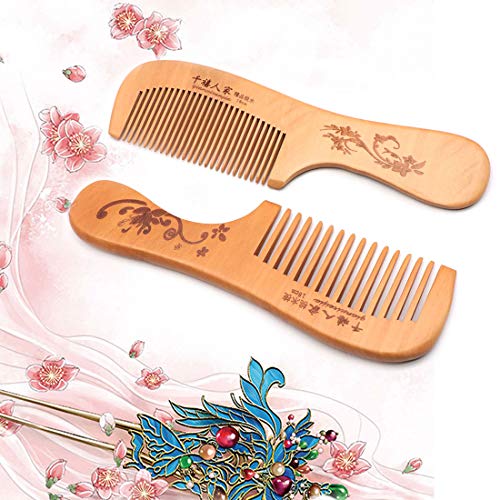 Handmade Wooden Hair Comb for Curly Wide Toothed Wooden Comb, ant...