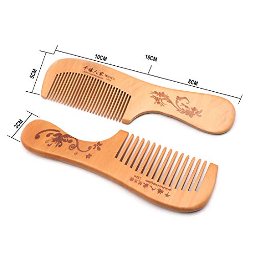 Handmade Wooden Hair Comb for Curly Wide Toothed Wooden Comb, ant...