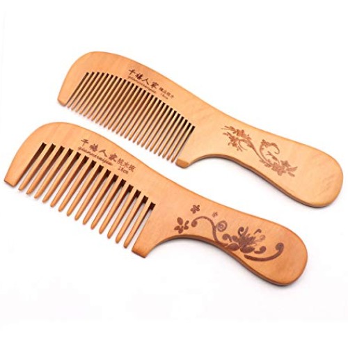 Handmade Wooden Hair Comb for Curly Wide Toothed Wooden Comb, ant...