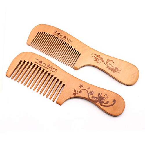 Handmade Wooden Hair Comb for Curly Wide Toothed Wooden Comb, ant...