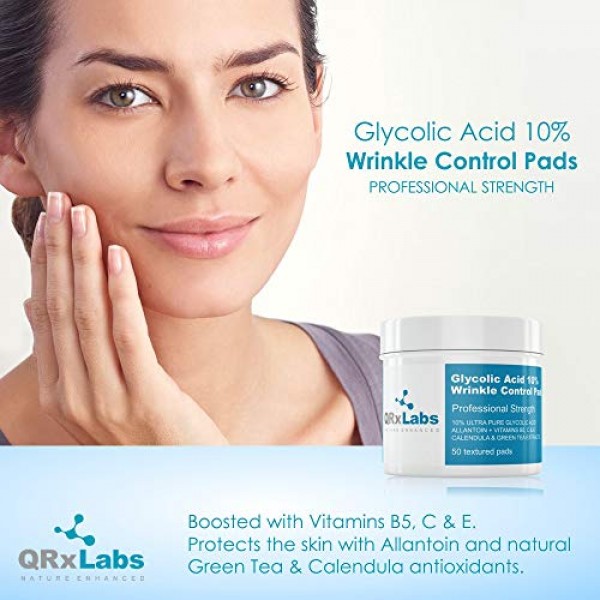 Glycolic Acid 10% Wrinkle Control Pads for Face & Body - 10% Ultr...