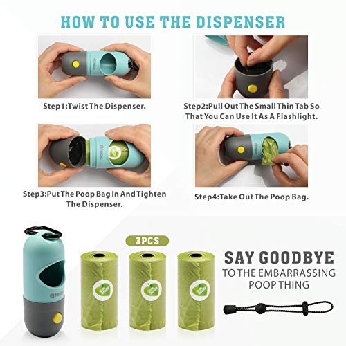 Dog Poop Bag Dispenser Built-in Flashlight,Dog Poop Bag Holder, P...