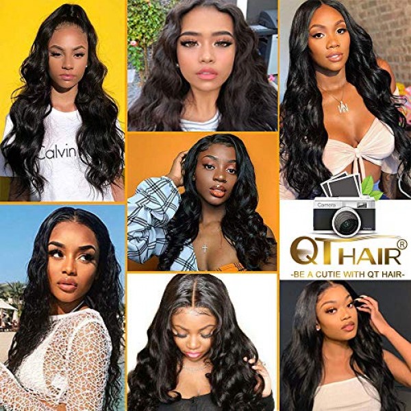 QTHAIR 12A Brazilian Body Wave with Closure16 18 20 with 14...