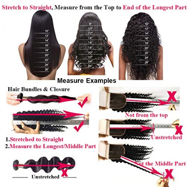 QTHAIR 12A Brazilian Body Wave with Closure16 18 20 with 14...