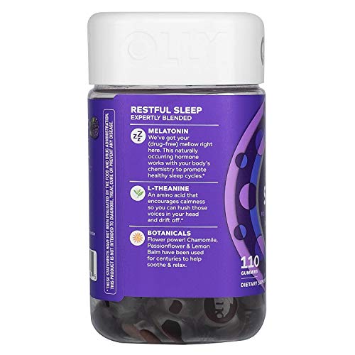 OLLY Restful Sleep Gummy Supplement with Melatonin & L-theanine C...
