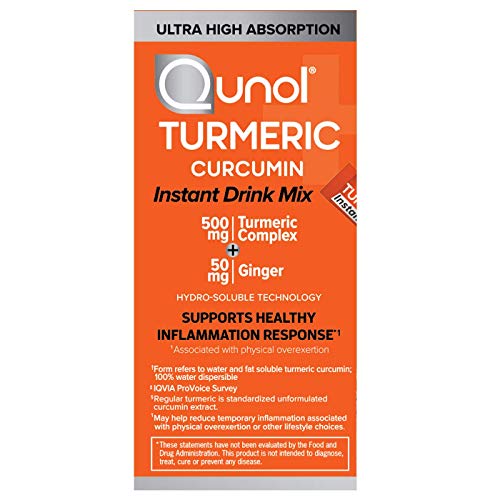 Qunol Turmeric Curcumin Instant Drink Mix, Packets, Orange, Ultra...