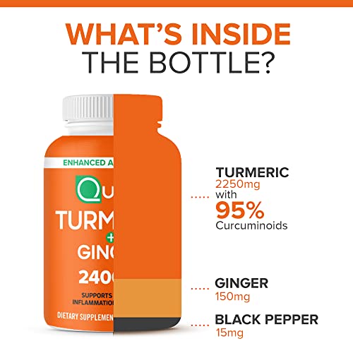 Turmeric Curcumin with Black Pepper & Ginger, Qunol 2400mg Turmer...