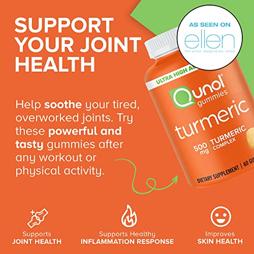 Turmeric Gummies, Qunol Gummy with 500mg Turmeric Curcumin, Joint...