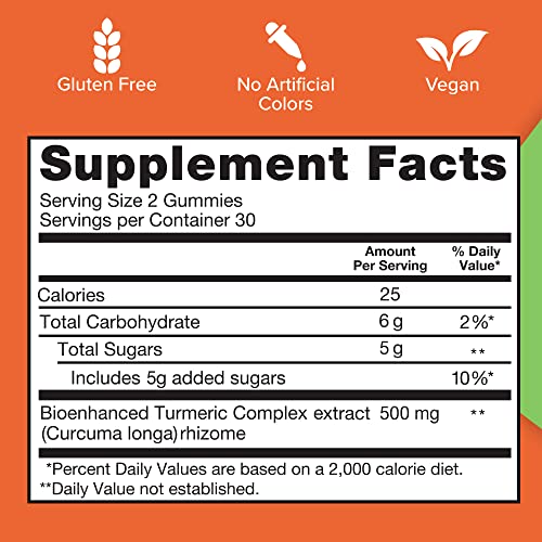 Turmeric Gummies, Qunol Gummy with 500mg Turmeric Curcumin, Joint...