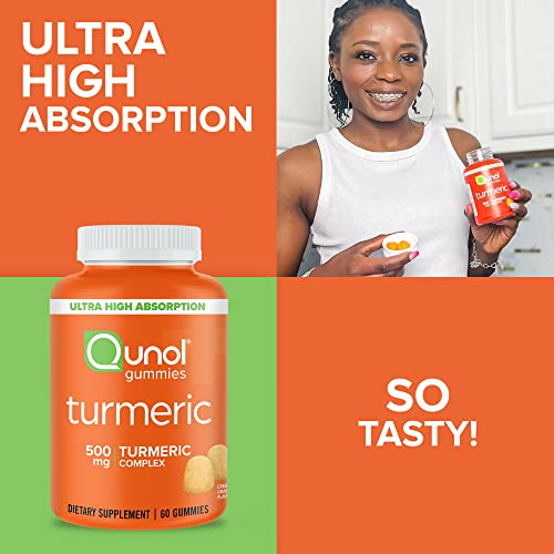 Turmeric Gummies, Qunol Gummy with 500mg Turmeric Curcumin, Joint...