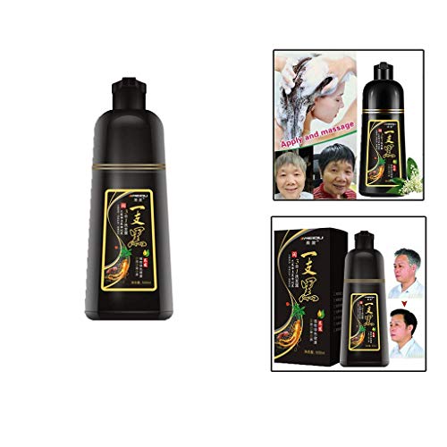 Black Hair Shampoo -Instant Black Hair Dye Shampoo Black Hair Dye...