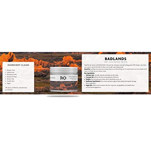 R+Co Badlands Dry Shampoo Paste, Volumizing Texture and Oil Absor...