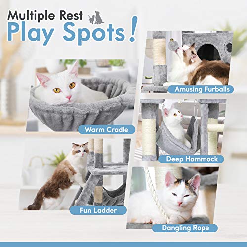 rabbitgoo Cat Tree Cat Tower 61 for Indoor Cats, Multi-Level Cat...