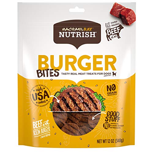 Rachael Ray Nutrish Burger Bites Grain Free Dog Treats, Beef Burg...