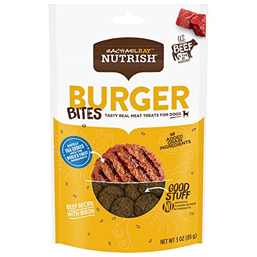Rachael Ray Nutrish Burger Bites Real Meat Dog Treats, Beef Burge...