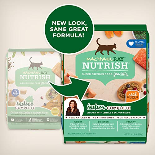 Rachael Ray Nutrish Indoor Complete Premium Natural Dry Cat Food,...