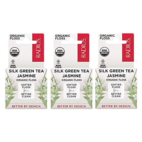 RADIUS USDA Organic Green Tea Jasmine Silk Dental Floss, 33 yards...