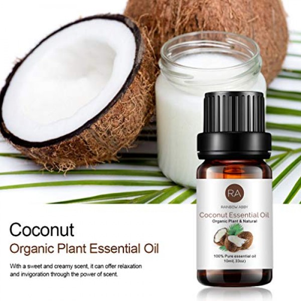 2 Bottles Coconut Essential Oil Single 100% Pure Aromatherapy Ess...