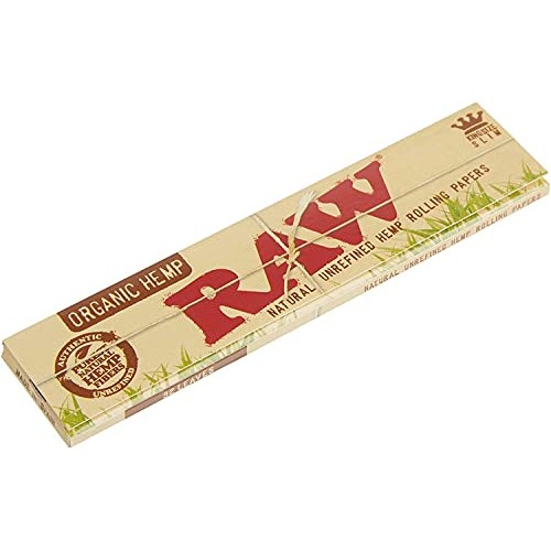 Raw King Size Slim Organic Hemp Rolling Papers, 32 Count Pack of 4