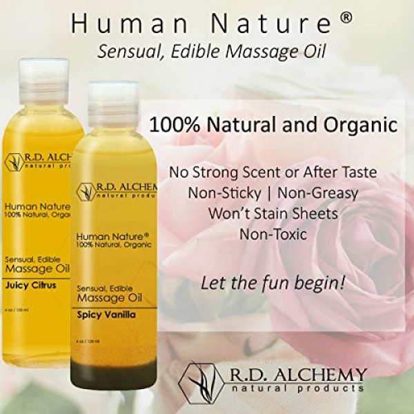 100% Natural & Organic Edible Massage Oil Sample Pack. Contains A...