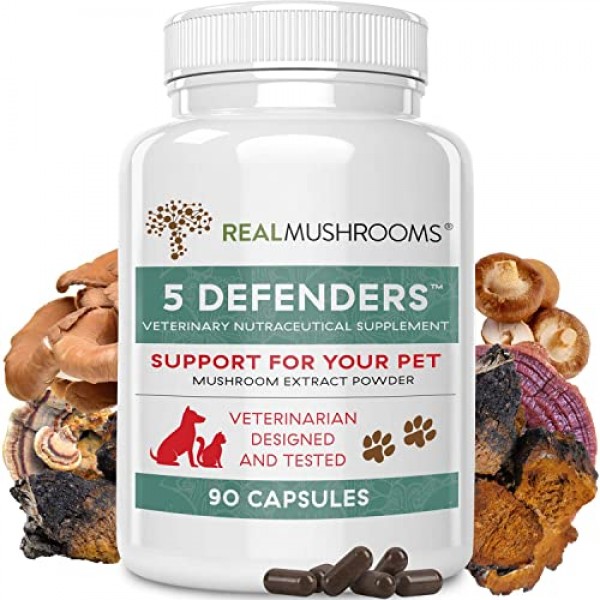 5 Defenders Mushroom Supplements for Cat & Dog Vitamins for Healt...