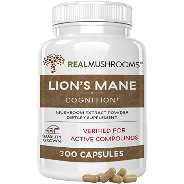 Real Mushrooms Lions Mane Powder Extract Mental Clarity Capsules ...