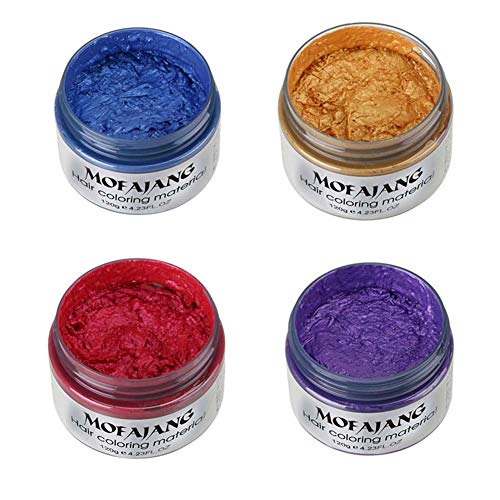 4 Colors Temporary Hair Wax, Unisex Temporary DIY Hairstyle Cream...
