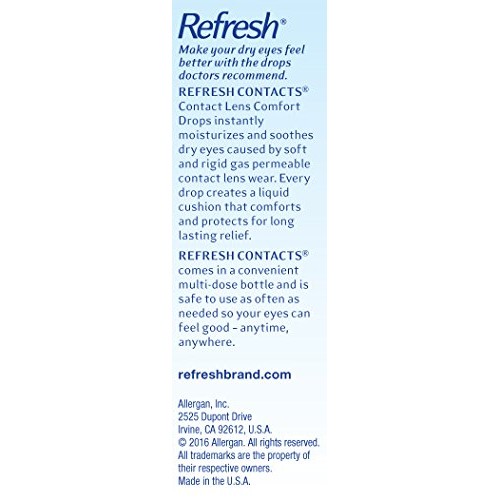 Refresh Contacts, Eye Drops, Contact Lens Comfort, 0.4 Fl Oz Sterile