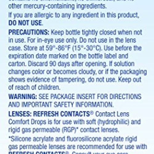 Refresh Contacts, Eye Drops, Contact Lens Comfort, 0.4 Fl Oz Sterile