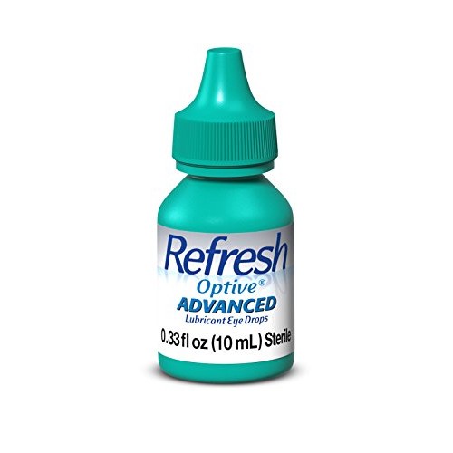 Refresh Optive Advanced Lubricant Eye Drops, Sterile, White, 0.33...