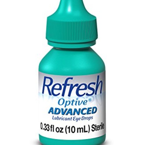 Refresh Optive Advanced Lubricant Eye Drops, Sterile, White, 0.33...