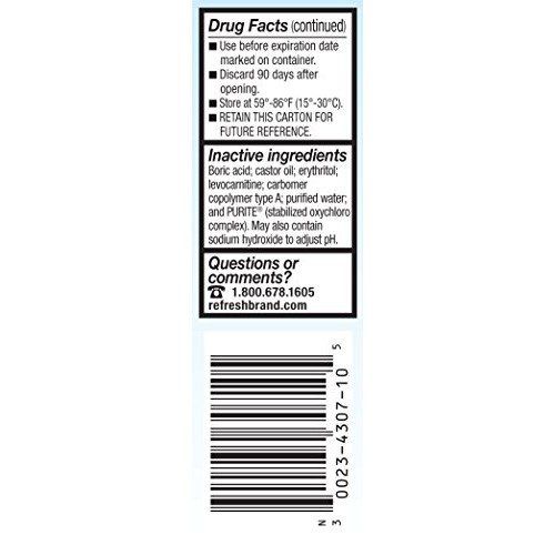 Refresh Optive Advanced Lubricant Eye Drops, Sterile, White, 0.33...