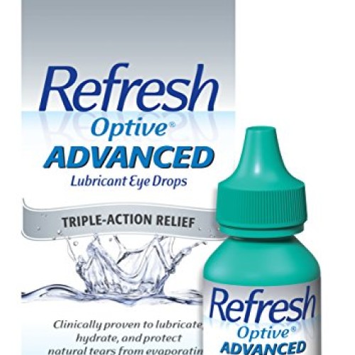 Refresh Optive Advanced Lubricant Eye Drops, Sterile, White, 0.33...