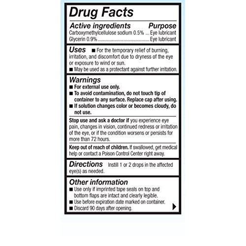 Refresh Optive Lubricant Eye Drops For Dry Eyes, 0.5 Fl Oz Sterile
