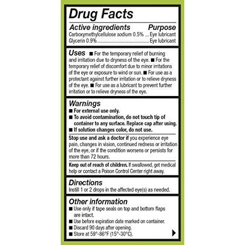 Refresh Relieva Lubricant Eye Drops, 0.33 Fl Oz Sterile