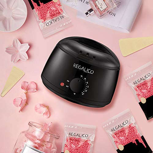 Waxing Kit for Women, Regalico Wax Warmer with 4 Bags Painless Ha...