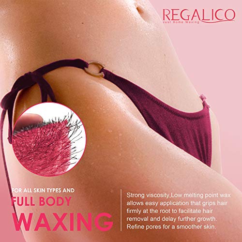Waxing Kit for Women, Regalico Wax Warmer with 4 Bags Painless Ha...