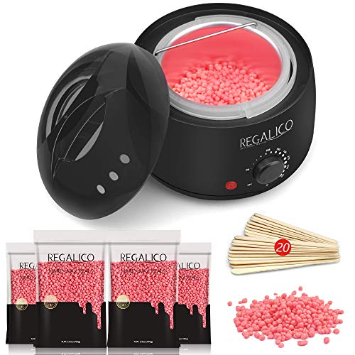 Waxing Kit for Women, Regalico Wax Warmer with 4 Bags Painless Ha...