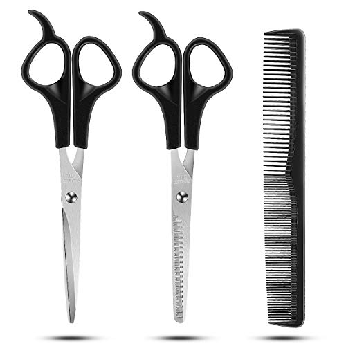 Hair Cutting Scissors Set, RegeMoudal 3 Pcs Stainless Steel Hair ...