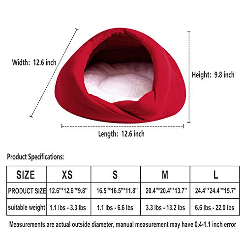 RELABTABY Cat and Dog Tent Cave Bed for Small Pet Dog Puppy, Ultr...