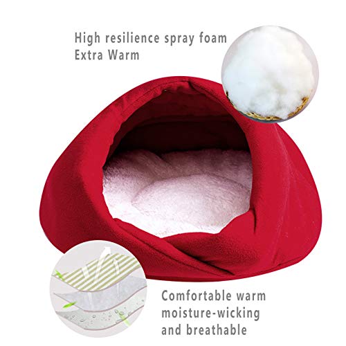 RELABTABY Cat and Dog Tent Cave Bed for Small Pet Dog Puppy, Ultr...