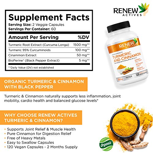 Renew Actives Turmeric Cinnamon Supplement: Anti Inflammatory Die...