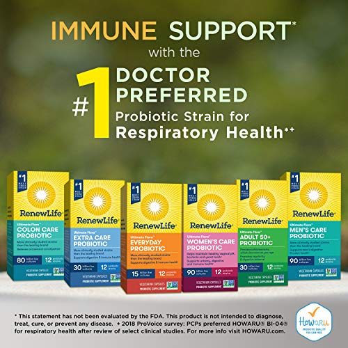 Renew Life Ultimate Flora Adult 50+ Probiotic, 30 Billion CFU, 60...