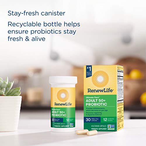 Renew Life Ultimate Flora Adult 50+ Probiotic, 30 Billion CFU, 60...