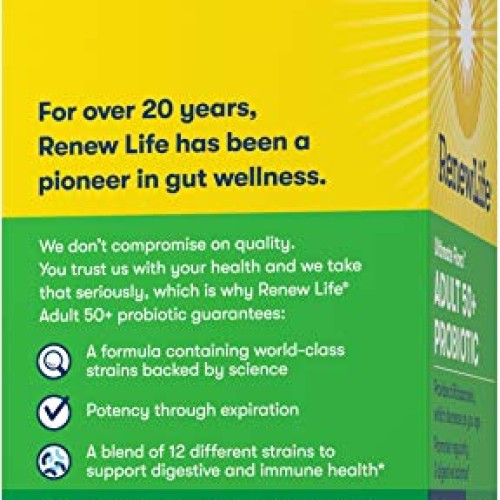 Renew Life Ultimate Flora Adult 50+ Probiotic, 30 Billion CFU, 60...