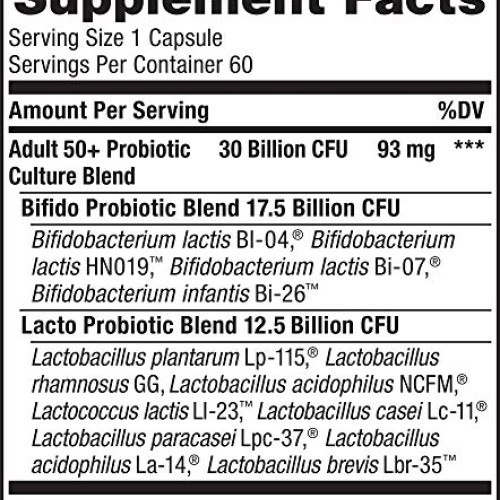 Renew Life Ultimate Flora Adult 50+ Probiotic, 30 Billion CFU, 60...