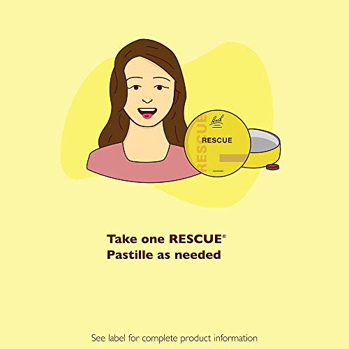 RESCUE PASTILLES, Homeopathic Stress Relief, Natural Lemon Flavor...