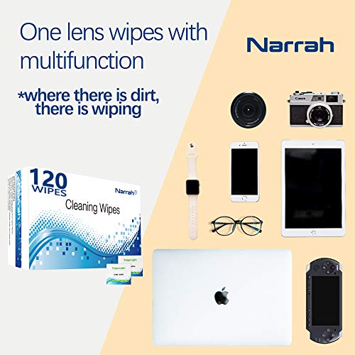 Lens Cleaning Wipes 120 Pre-moistened Glasses Cleaner Individuall...